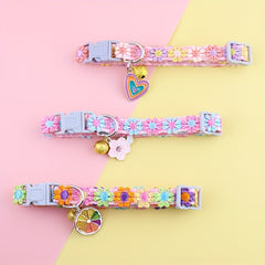 Pet Necklace with Lace Flower & Bell for Cats & Small Dogs