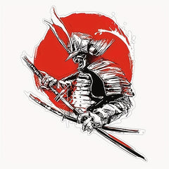 Sunset Samurai Warrior Vinyl Waterproof Sticker Decal For Car Laptop