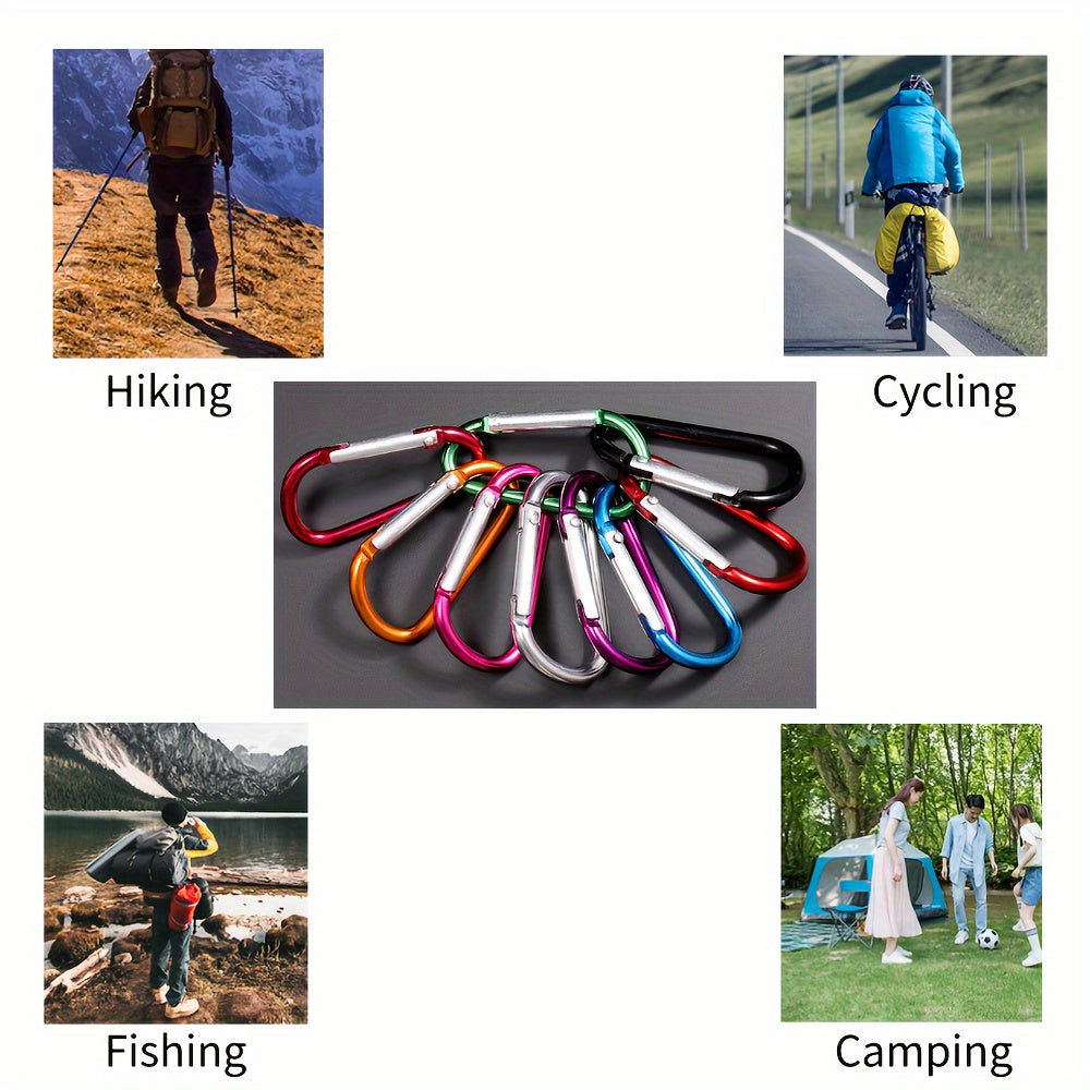 5pcs D Shaped Buckle Keychain Clip Snap Hook Keyring For Camping Hiking