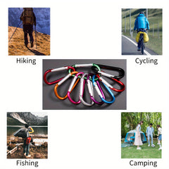 5pcs D Shaped Buckle Keychain Clip Snap Hook Keyring For Camping Hiking