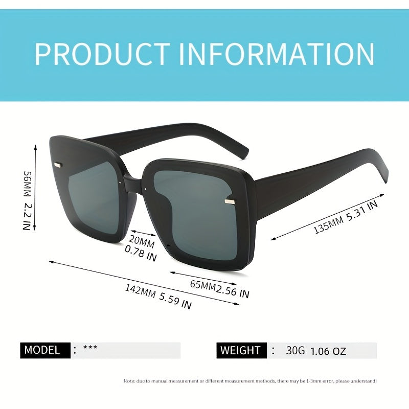 Large Square Sunglasses Gradient Sun Shades Glasses UV400