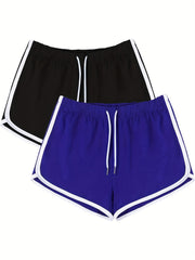 Contrast Binding Sports Running Shorts Gym Yoga Shorts Women's Activewear