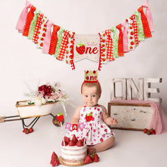 Strawberry Birthday Decorations Kit Sweet One Party Highchair Banner
