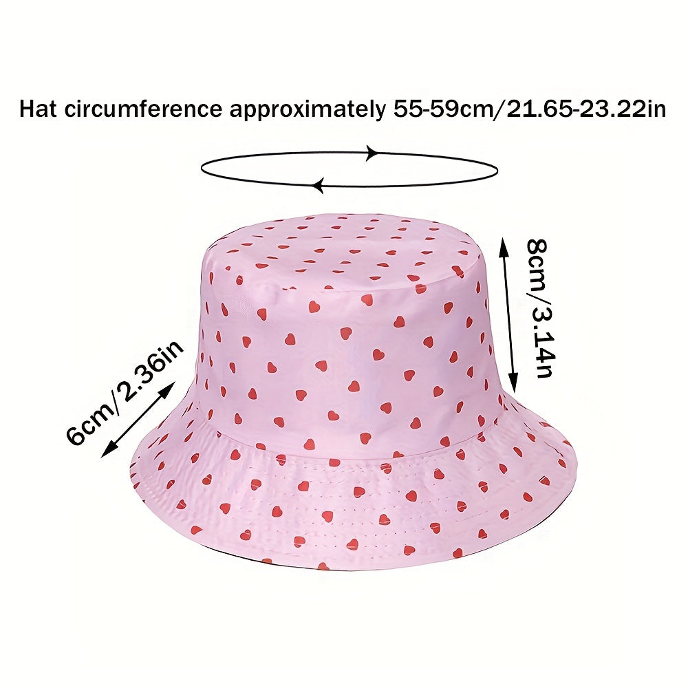Pink Love Pattern Sunshade Bucket Hat Unisex