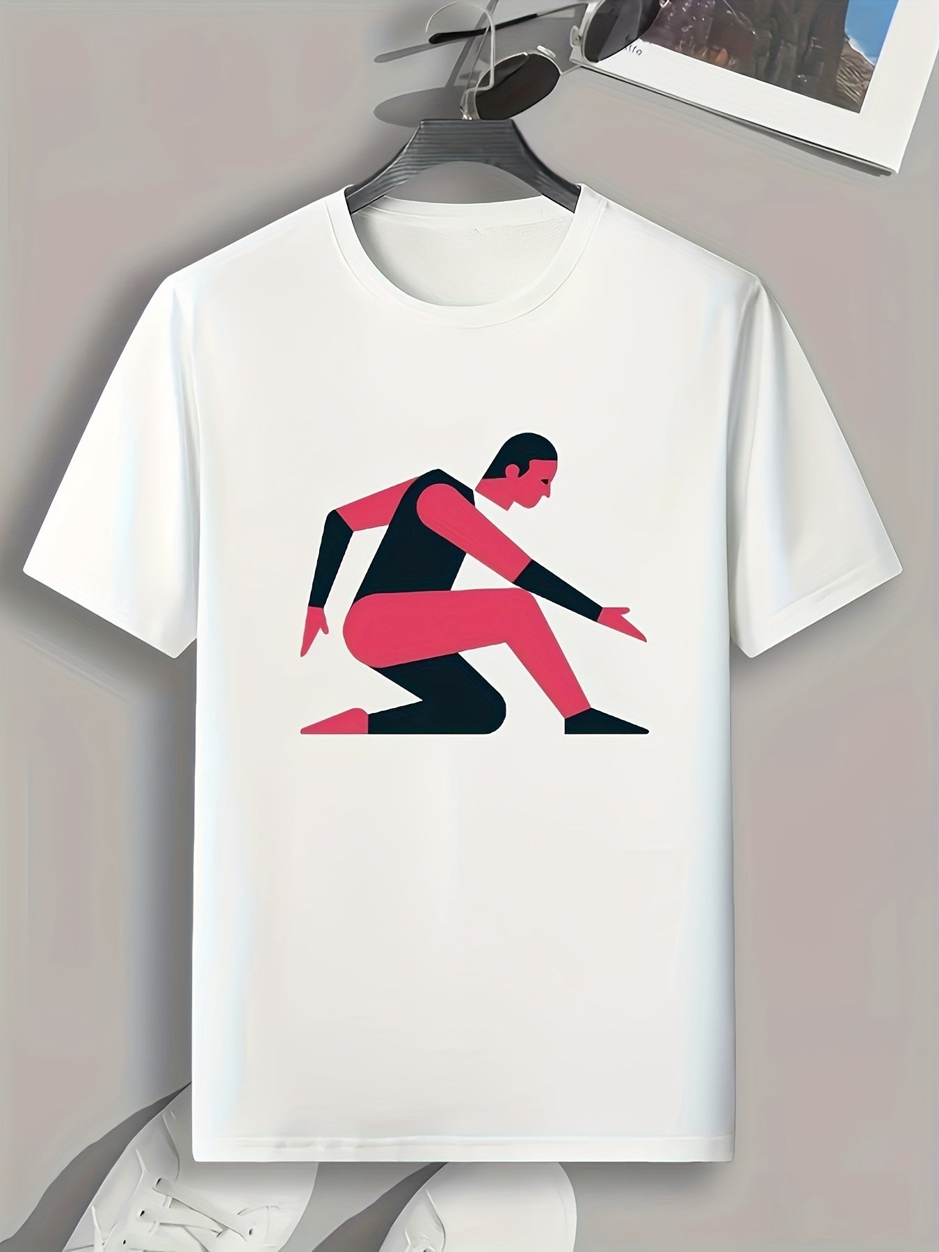 Sportsman Pattern Print Men's Sports T-shirt - Summer Outdoor Clothing