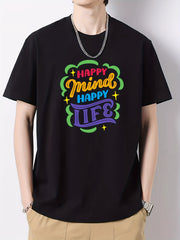 Men's Cotton Graphic Crew Neck Active T-shirt for Summer