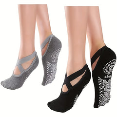 Non Slip Yoga Socks Cross Strap Dance Fitness Socks For Women