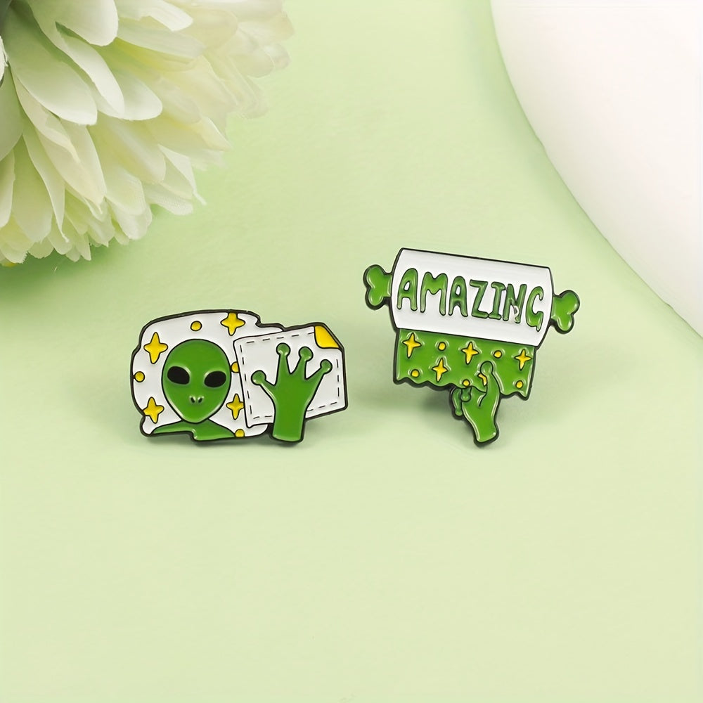 Cartoon Alien Brooch - Fun Clothing Decoration & Perfect Gift for Kids