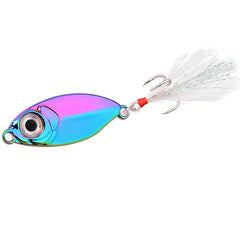 10pcs Slow Sinking Metal Jigs Bait Feather Hook Spoon Hard Lures Fishing 5-20g