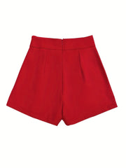 High Waist Button Decor Shorts for Summer