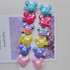 12pcs Crown Star Decoration Hair Clips Sequin Hairpin