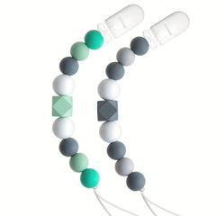 Baby Pacifier Clips Set Silicone Beads Nipple Holder Teething Toys