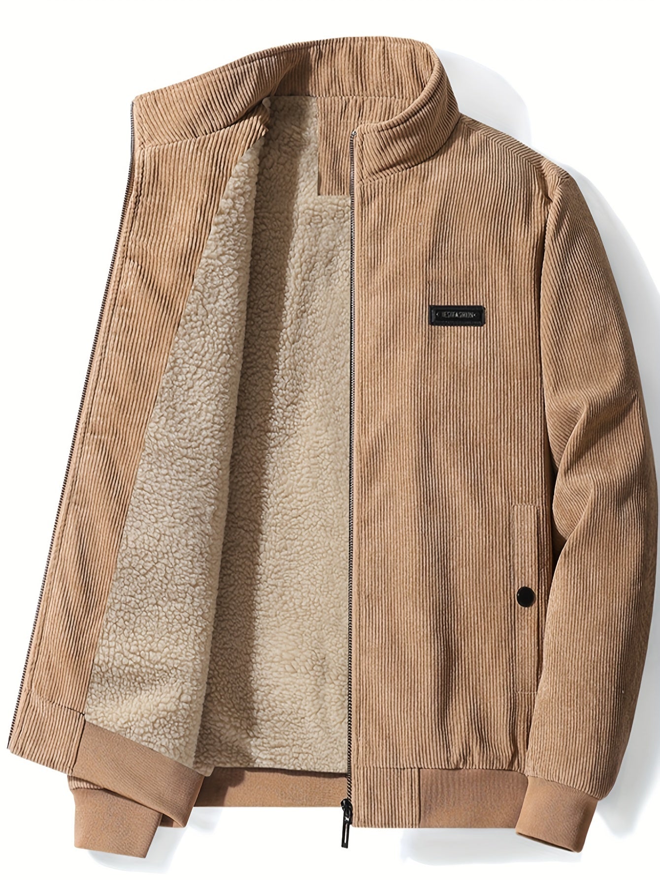 Men's Fleece Zip Jacket Casual Comfortable Coat Fall Winter