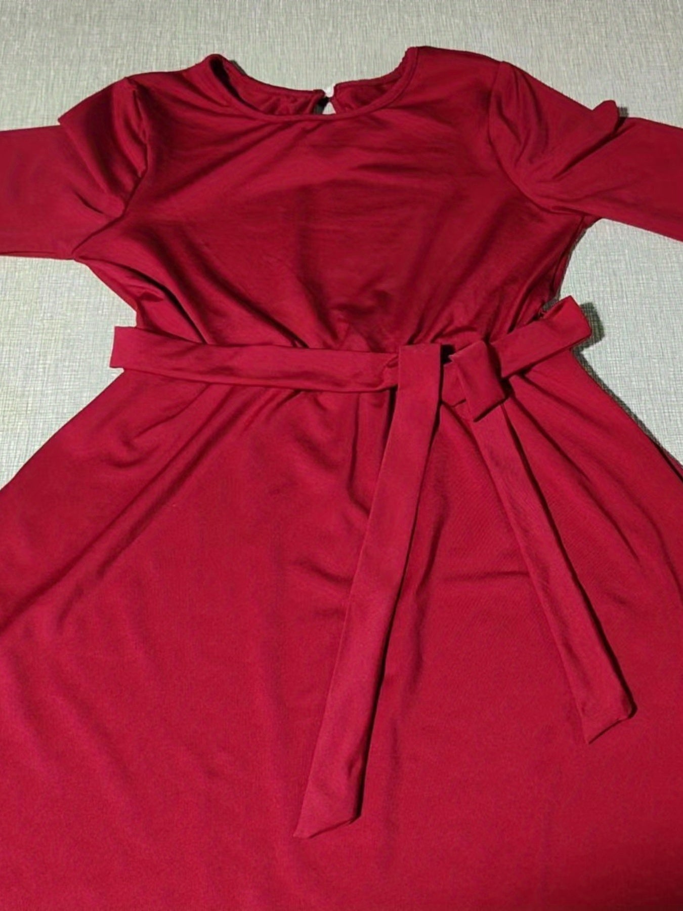 Floral Dress For Toddler Kid Girls Cropped Long Sleeve A line Belted Party
