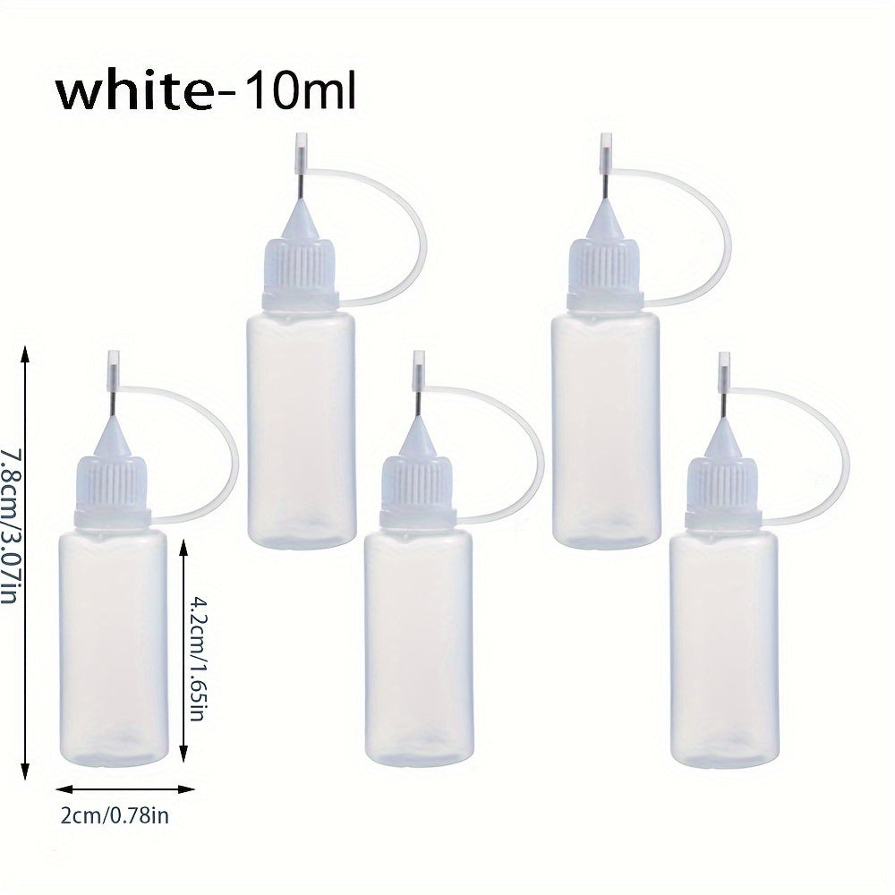 5pcs Needle Tip Glue Applicator Bottle Set 10ml 20ml 30ml