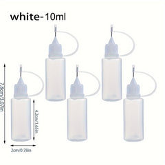 5pcs Needle Tip Glue Applicator Bottle Set 10ml 20ml 30ml