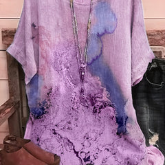 Tie Dye Short Sleeve Round Neck Tee