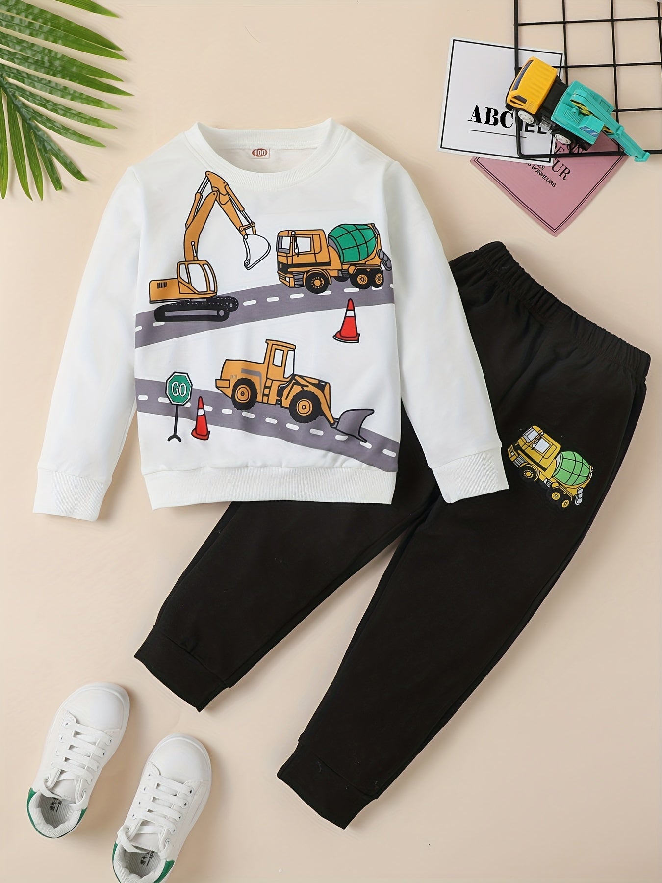 Boy's Excavator Truck Sweatshirt & Sweatpants Set