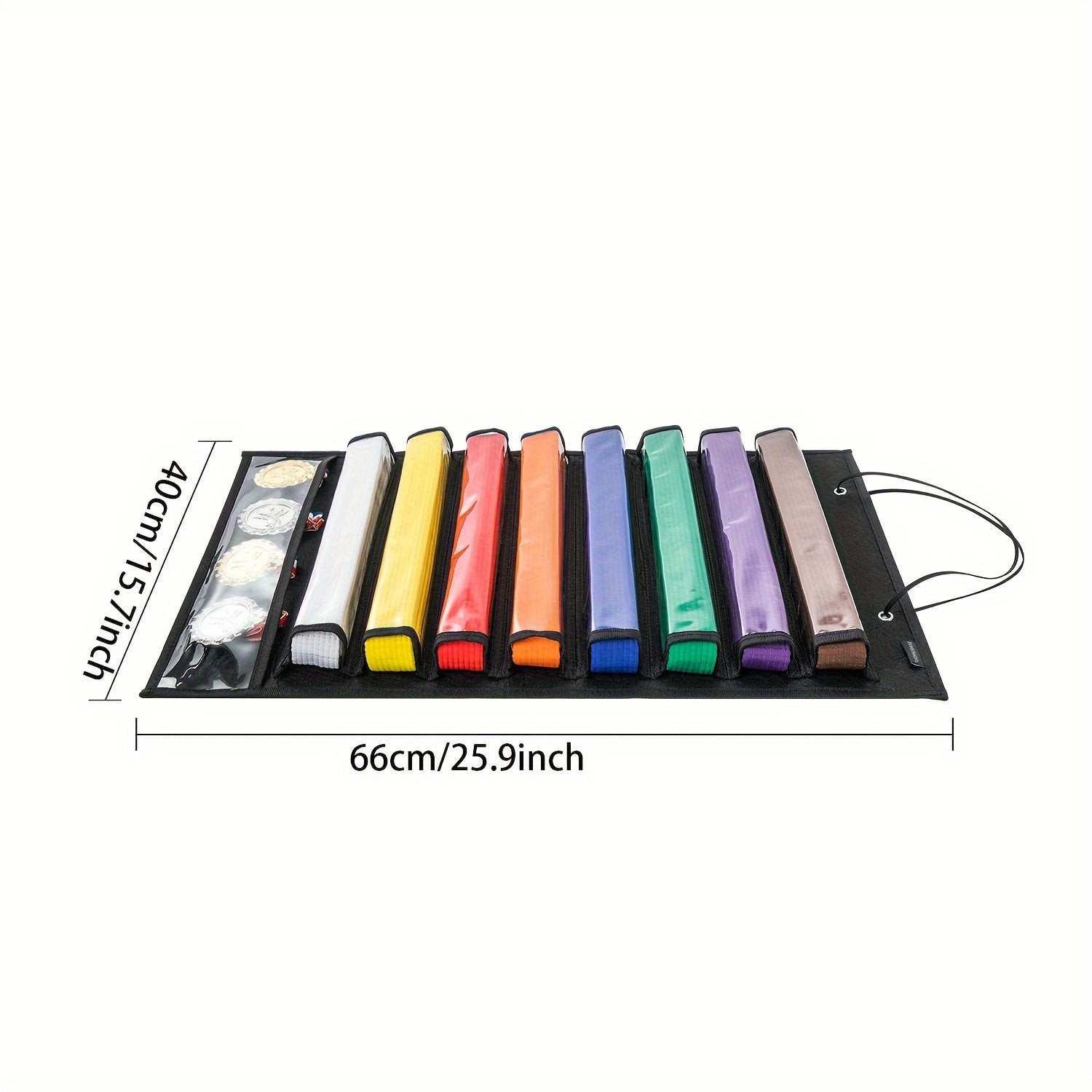 1pc Martial Arts & Taekwondo Belts Organizer - Holds 8 Belts & 5 Medals