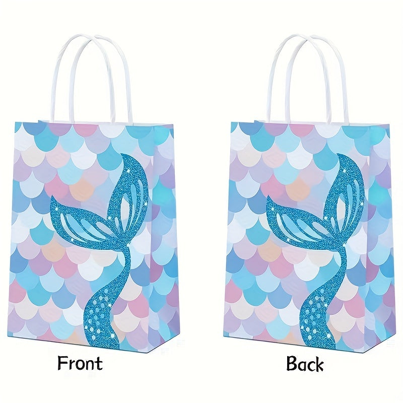 5pcs Mermaid Theme Party Gift Bags - Candy Craft Paper Bags