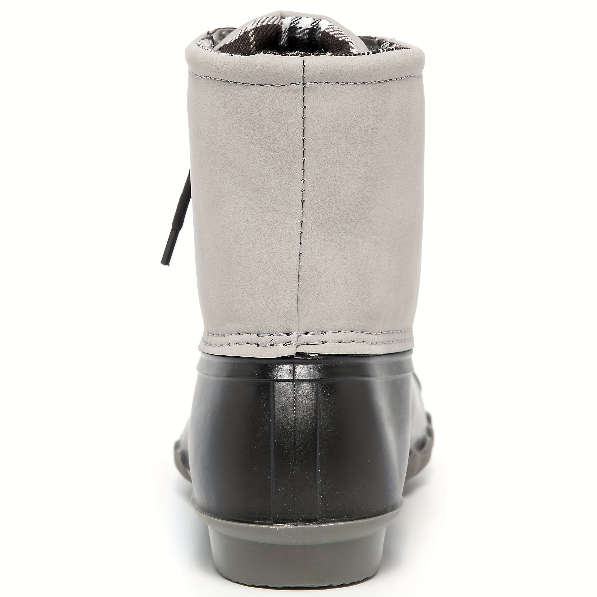 Waterproof PVC Duck Boots Lace Up Flat Non Slip Rain Snow Boots