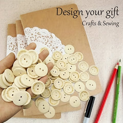 50pcs Retro Clothing Sewing Buttons DIY Wooden Decorative Buttons