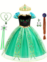 Anime Movie Character Cosplay Costume Girl s Velvet Mesh Dress