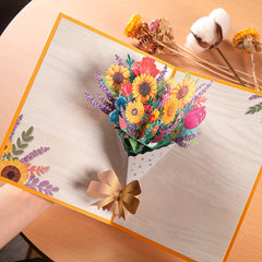 Pop Up Flower Card 3D Greeting Card For Birthday Mothers Father's Graduation