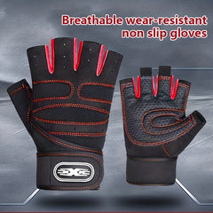 2pcs Half Finger Gym Fitness Gloves Anti Slip Weight Lifting Gloves