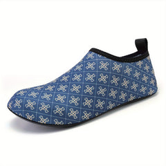 Unisex Stripe Slip On Water Socks Quick Drying Beach Barefoot Shoes