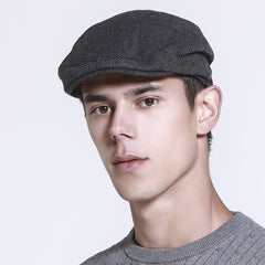 Men's Chevron Wool Newsboy Cap