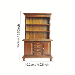Mini Kitchen Display Cabinet Mini Ceramic Tableware Set 1:12 Kitchen Decor Props