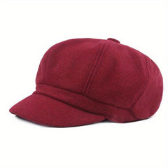Casual Vintage Beret Woolen Octagonal Hat