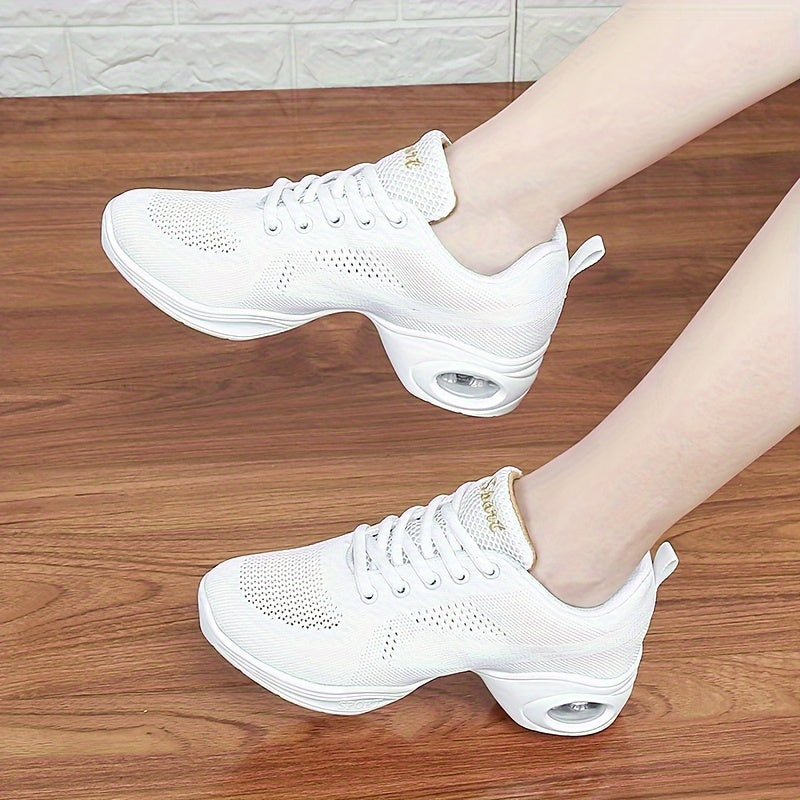 Solid Thick Sole Heightened Dance Shoes With Air Cushion