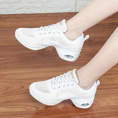 Solid Thick Sole Heightened Dance Shoes With Air Cushion