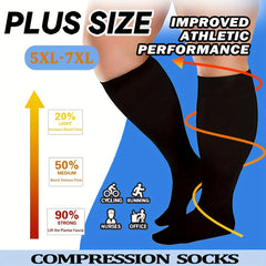 Wide Calf Compression Socks 15-20 mmHg Knee High Stockings