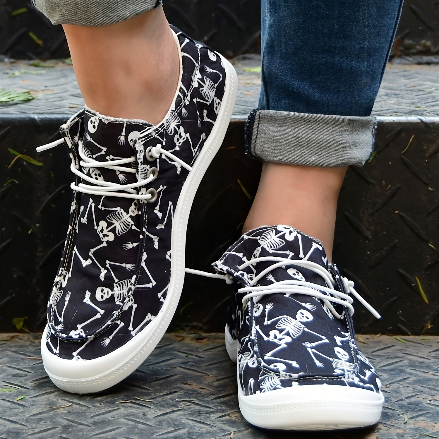 Halloween Skull Boat Shoes Lightweight Running Sneakers