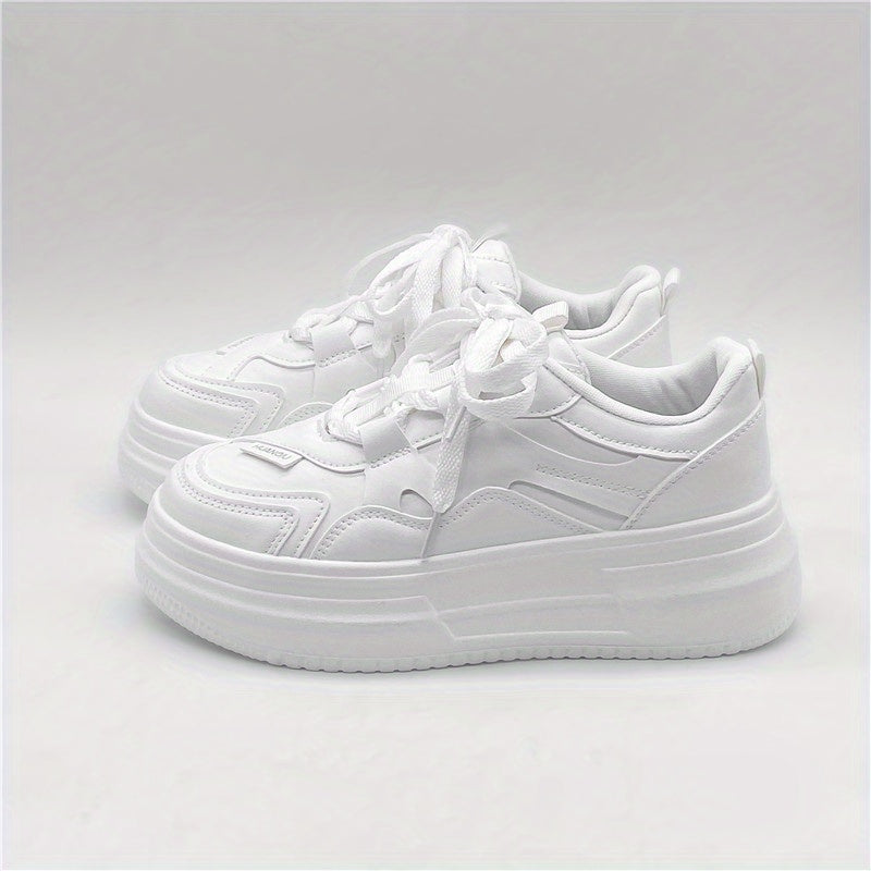 Women's Platform Skate Shoes Round Toe Low Top Trainers