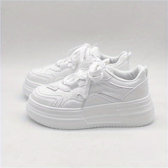 Women's Platform Skate Shoes Round Toe Low Top Trainers