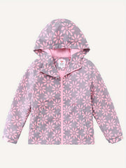 Girls Outdoor Fleece Lined Waterproof Jacket With Hood
