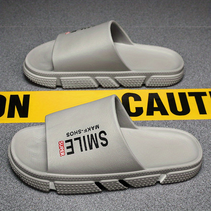 Men's 'Smile' Slides Casual Non Slip Slippers Open Toe Shoes