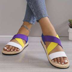 Women's Elastic Band Flat Sandals Casual Lightweight Shoes