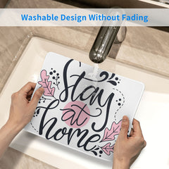 Stay At Home Font Pattern Mouse Pad 20x24cm