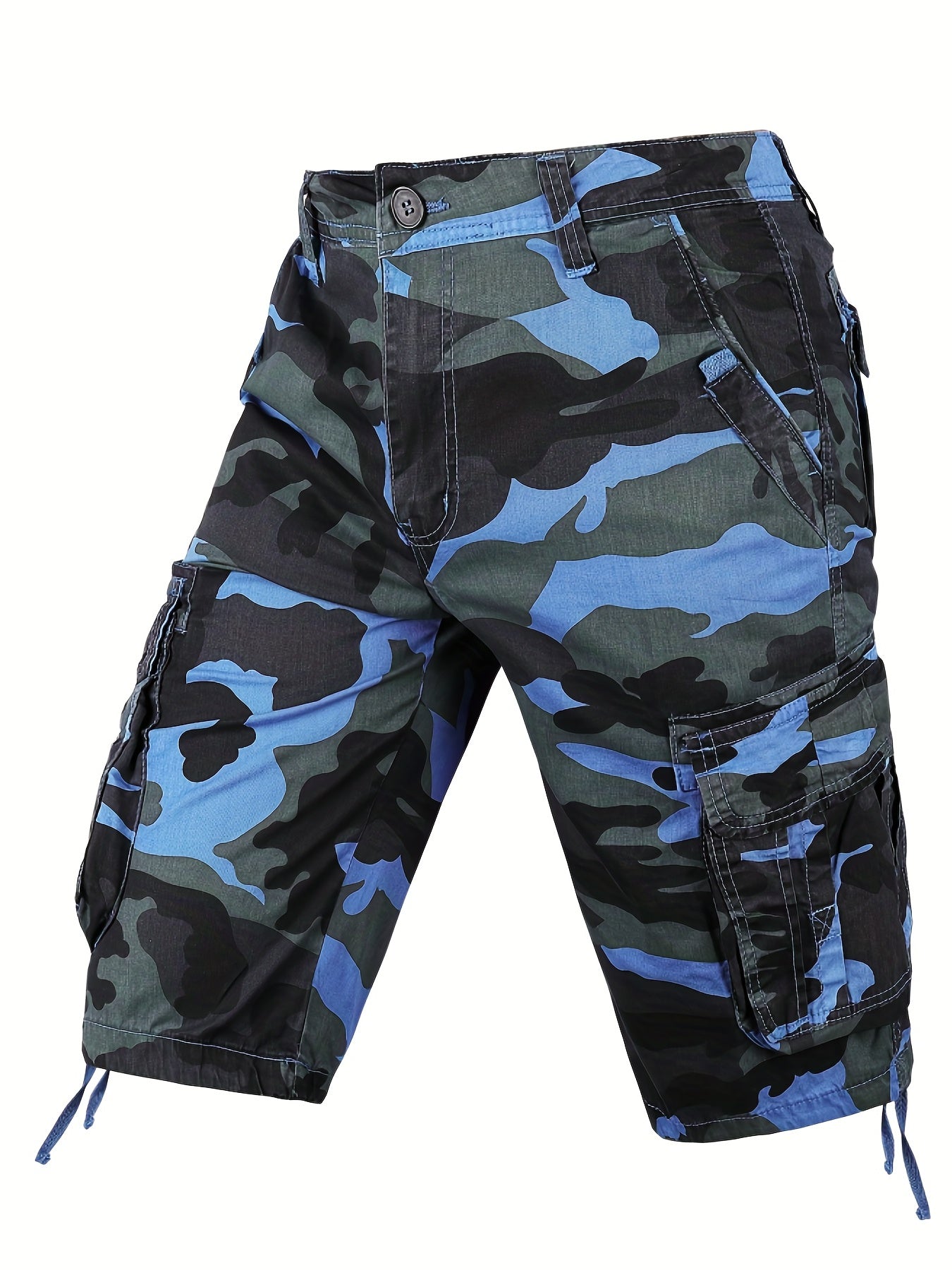 Men's Camo Cargo Shorts Lightweight Flap Pocket