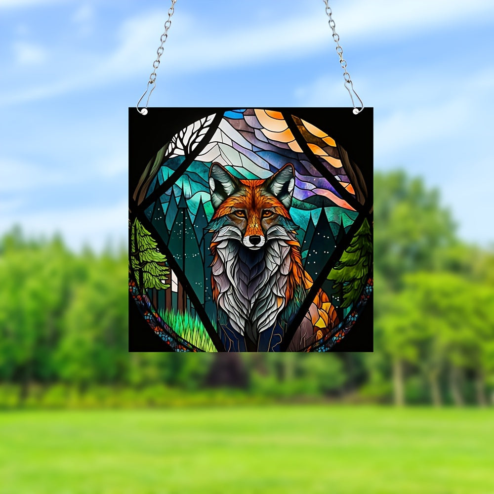 Fox Stained Acrylic Suncatcher Hanging For Window Lovely Fox Sun Catcher