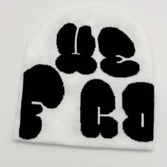 Fashionable Knitted Hat Pullover Hat Multicolor Letter Beanie