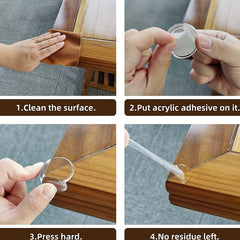 4pcs Transparent Anti-collision Corner Table Corner Cover