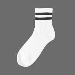 6 Pairs Men's Striped Crew Socks Comfy Casual Style Winter & Autumn