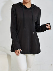 Solid Drawstring Long Sleeve Hoodie Casual Comfy Stylish Loose Sweatshirt