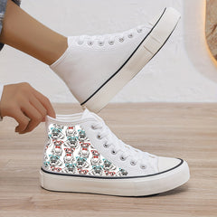Plush Lined Chunky Canvas Sneakers High Top